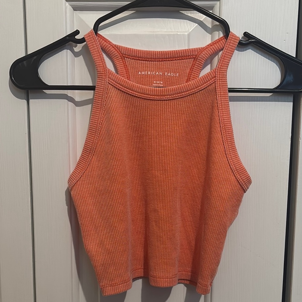 American Eagle Outfitters Women's Orange Cropped Tank Top 🍊  Medium